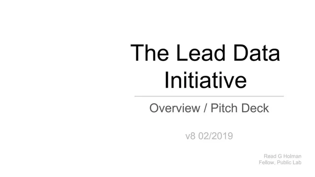 The Lead Data Initiative pitch deck cover
