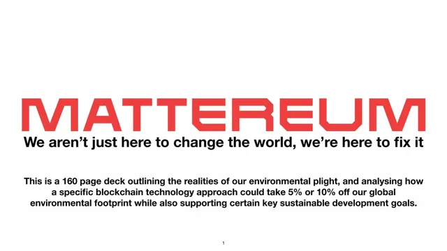 Mattereum pitch deck cover