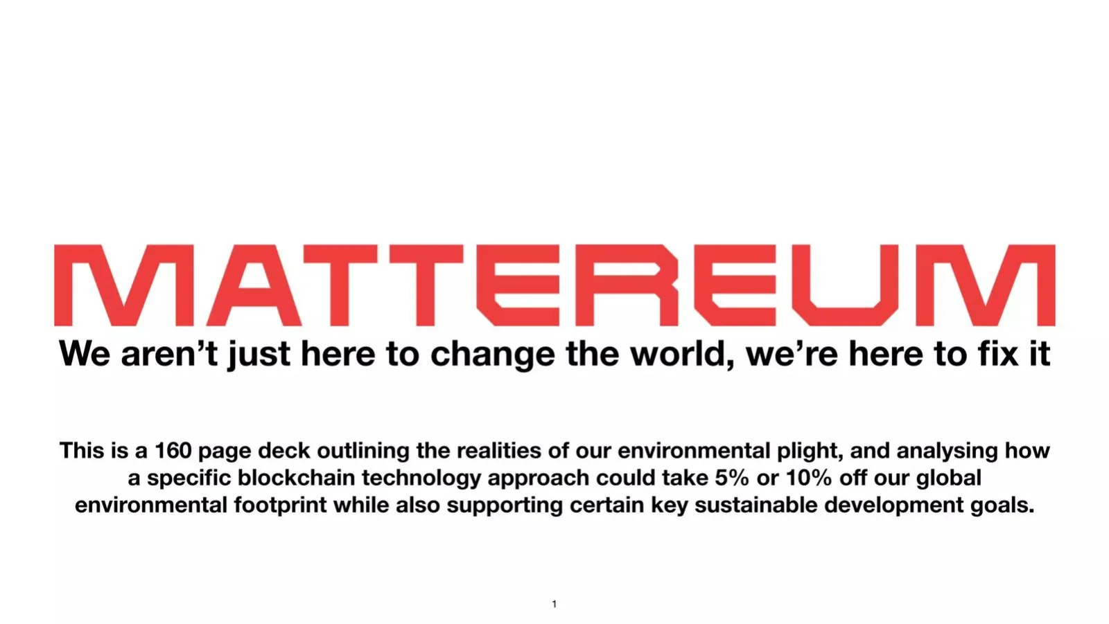 Mattereum pitch deck slide