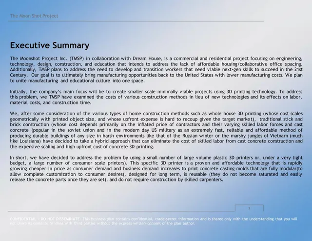 Product / solution slide 2 from The Moon Shot Project