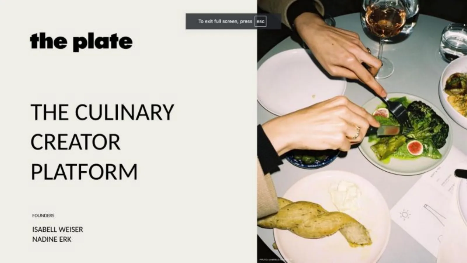 The Plate pitch deck slide