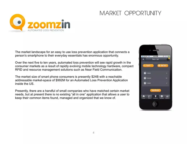 Market sizing / opportunity slide 5 from Zoomzin