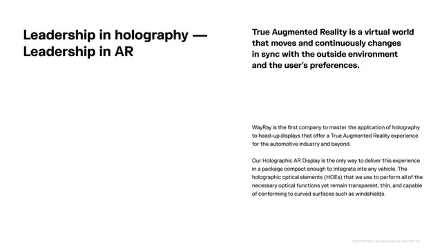 Product / solution slide 6 from WayRay