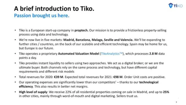 Company overview slide 3 from Tiko