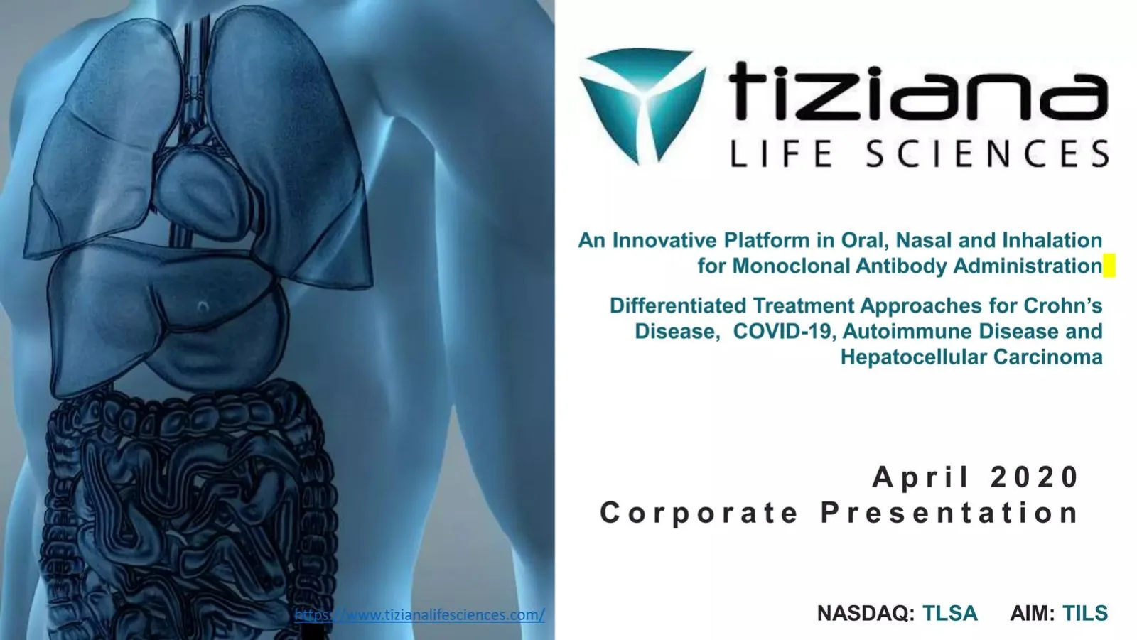 Tiziana Life Sciences pitch deck slide