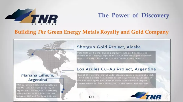 TNR Gold Corp. pitch deck cover