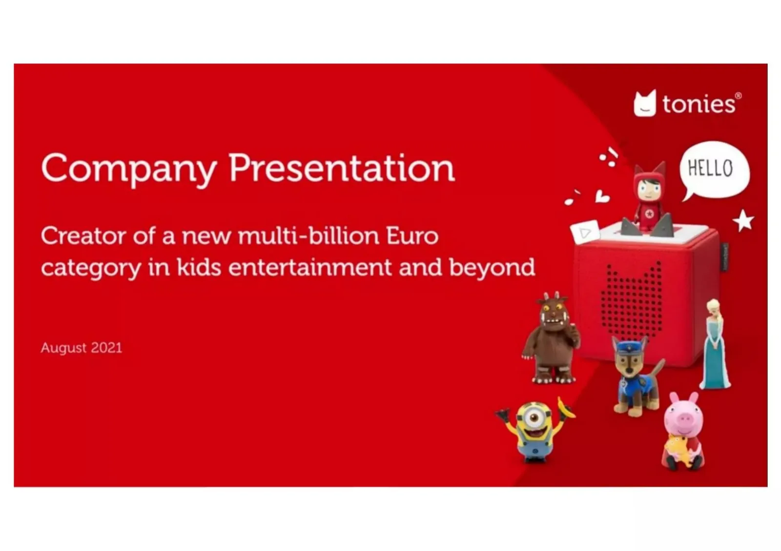 Tonies pitch deck slide