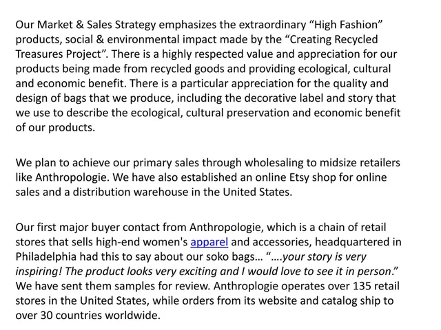 Go-to-market strategy slide 6 from Tosheka Textiles