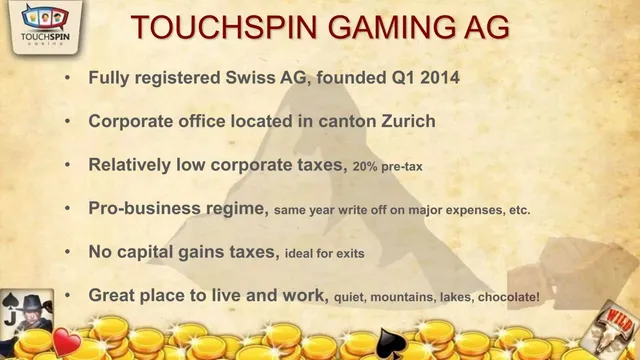 Company overview slide 3 from TouchSpin Gaming