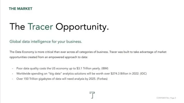 Market sizing / opportunity slide 2 from Tracer