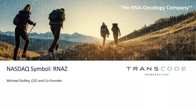 TransCode Therapeutics pitch deck cover