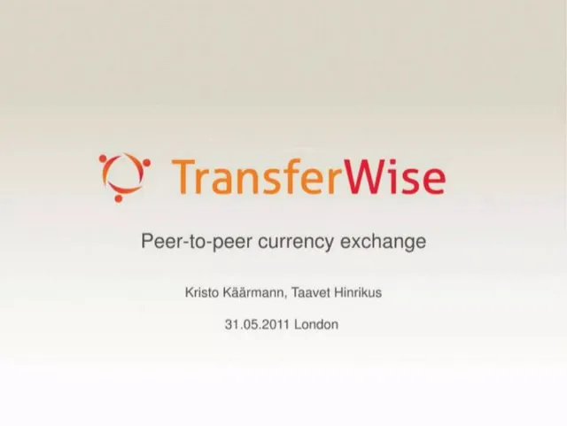 TransferWise (now Wise) pitch deck cover