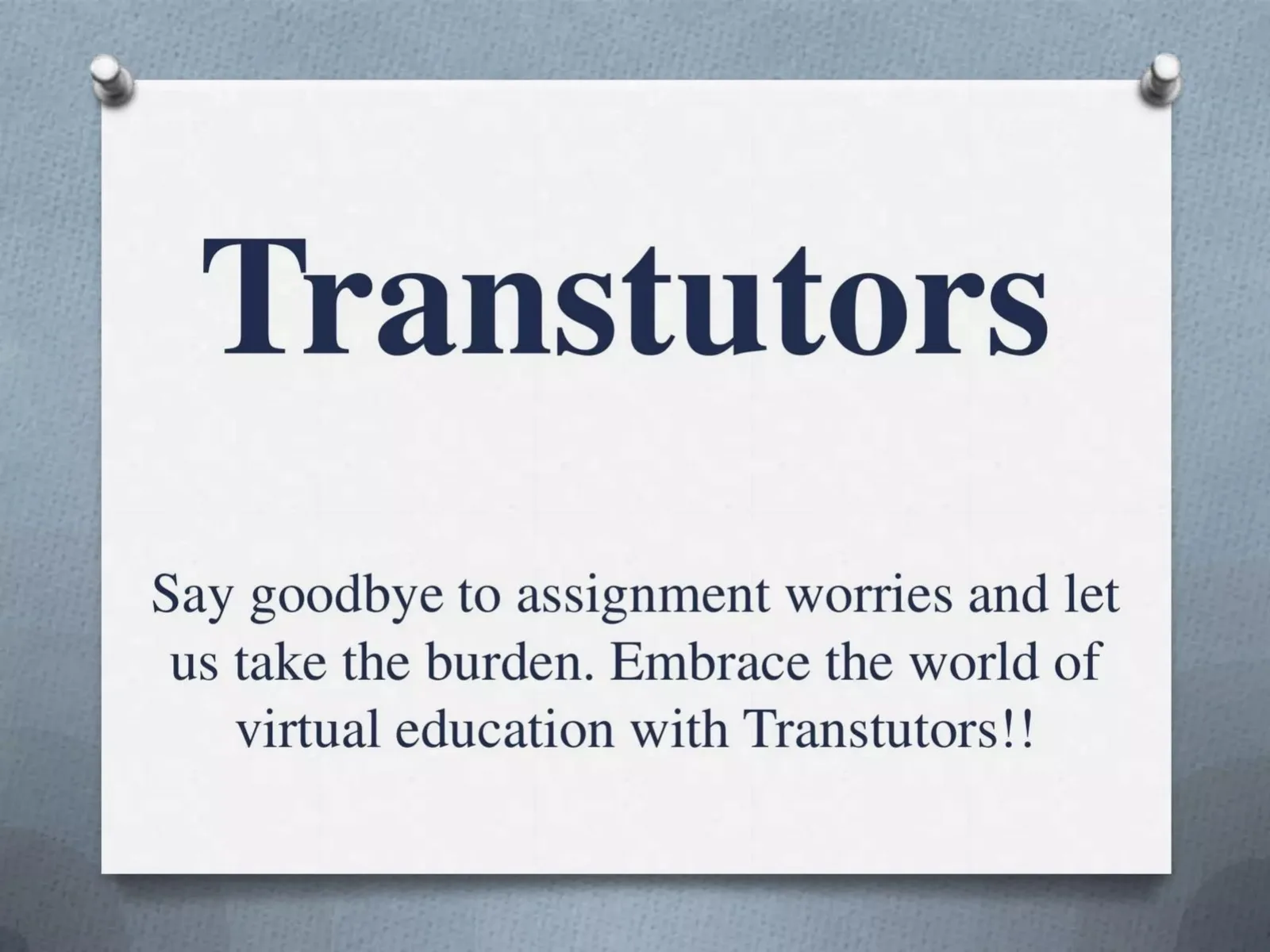 Transtutors pitch deck slide