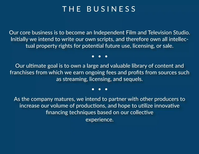 Business model / revenue streams slide 3 from Trio Entertainment