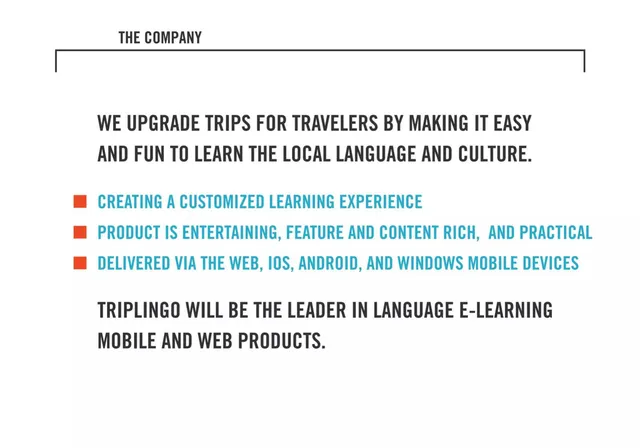 Product / solution slide 2 from TripLingo