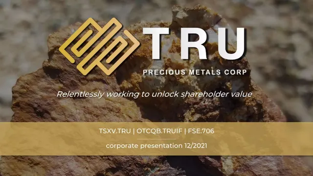 TRU Precious Metals Corp. pitch deck cover