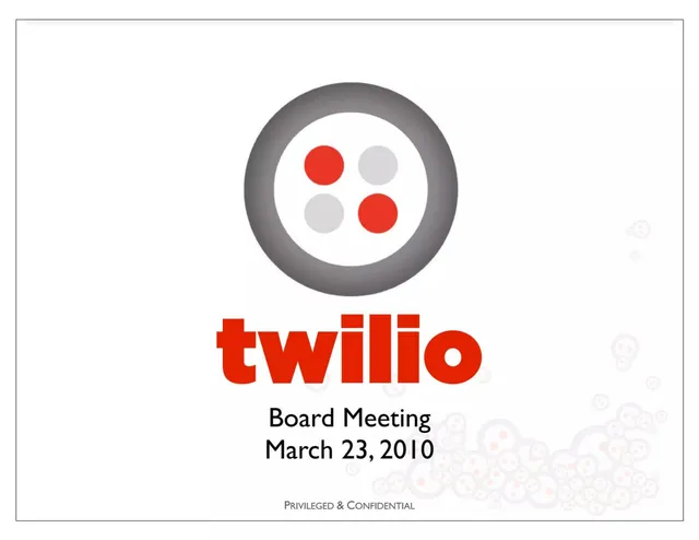 Twilio pitch deck cover