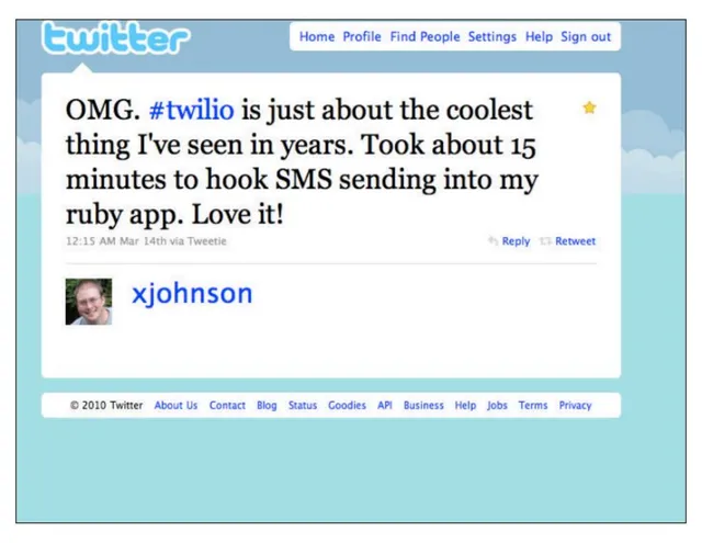 Reviews / testimonials / feedback slide 3 from Twilio