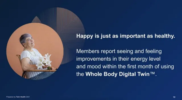 Reviews / testimonials / feedback slide 10 from Twin Health