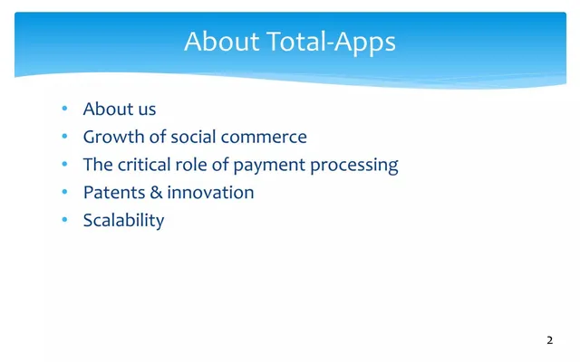 Agenda / contents slide 2 from Twt2Pay and Video