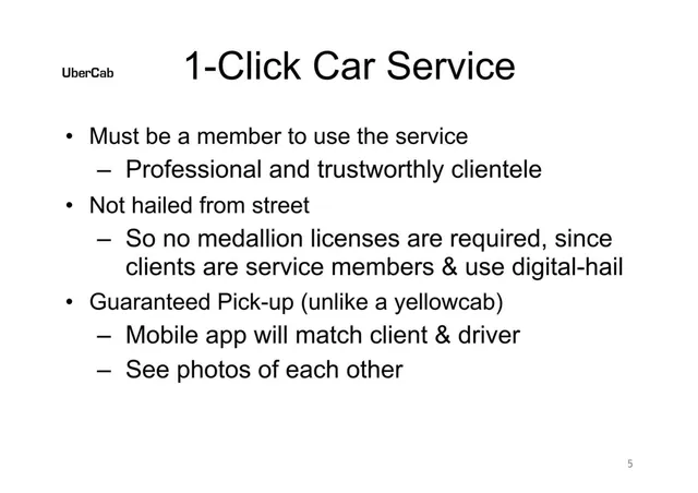 Product / solution slide 5 from Uber