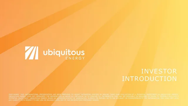 Ubiquitous Energy pitch deck cover