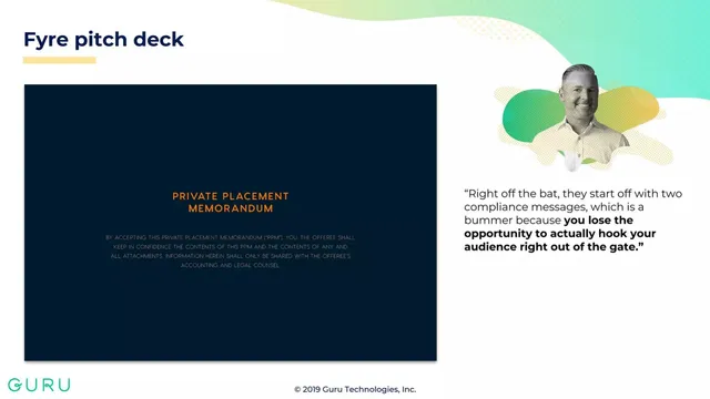 Disclaimer slide 3 from Fyre