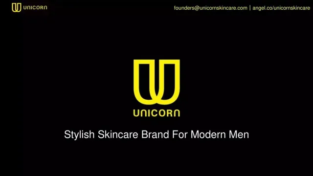 Unicorn Skincare pitch deck cover