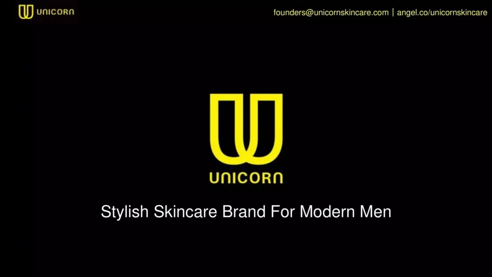 Unicorn Skincare pitch deck slide