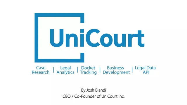 UniCourt pitch deck cover