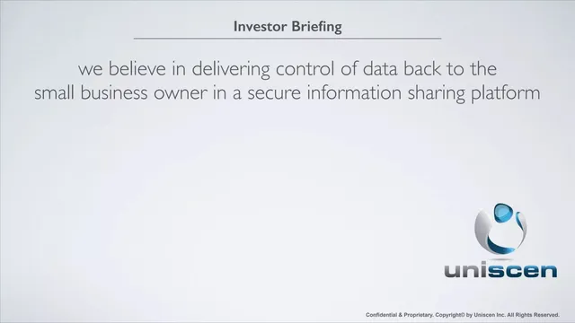 Uniscen pitch deck cover
