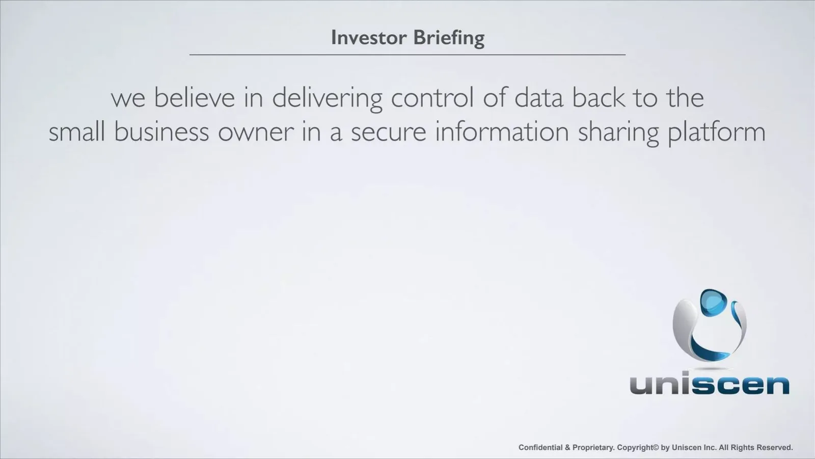 Uniscen pitch deck slide