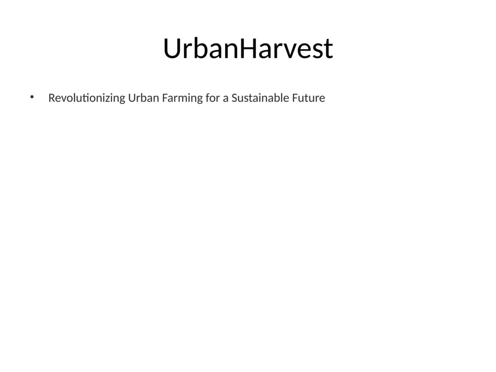 UrbanHarvest pitch deck slide