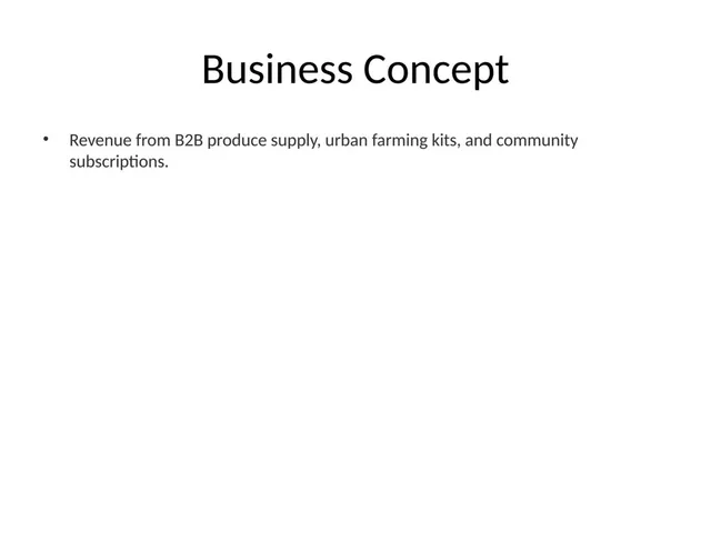 Business model / revenue streams slide 6 from UrbanHarvest