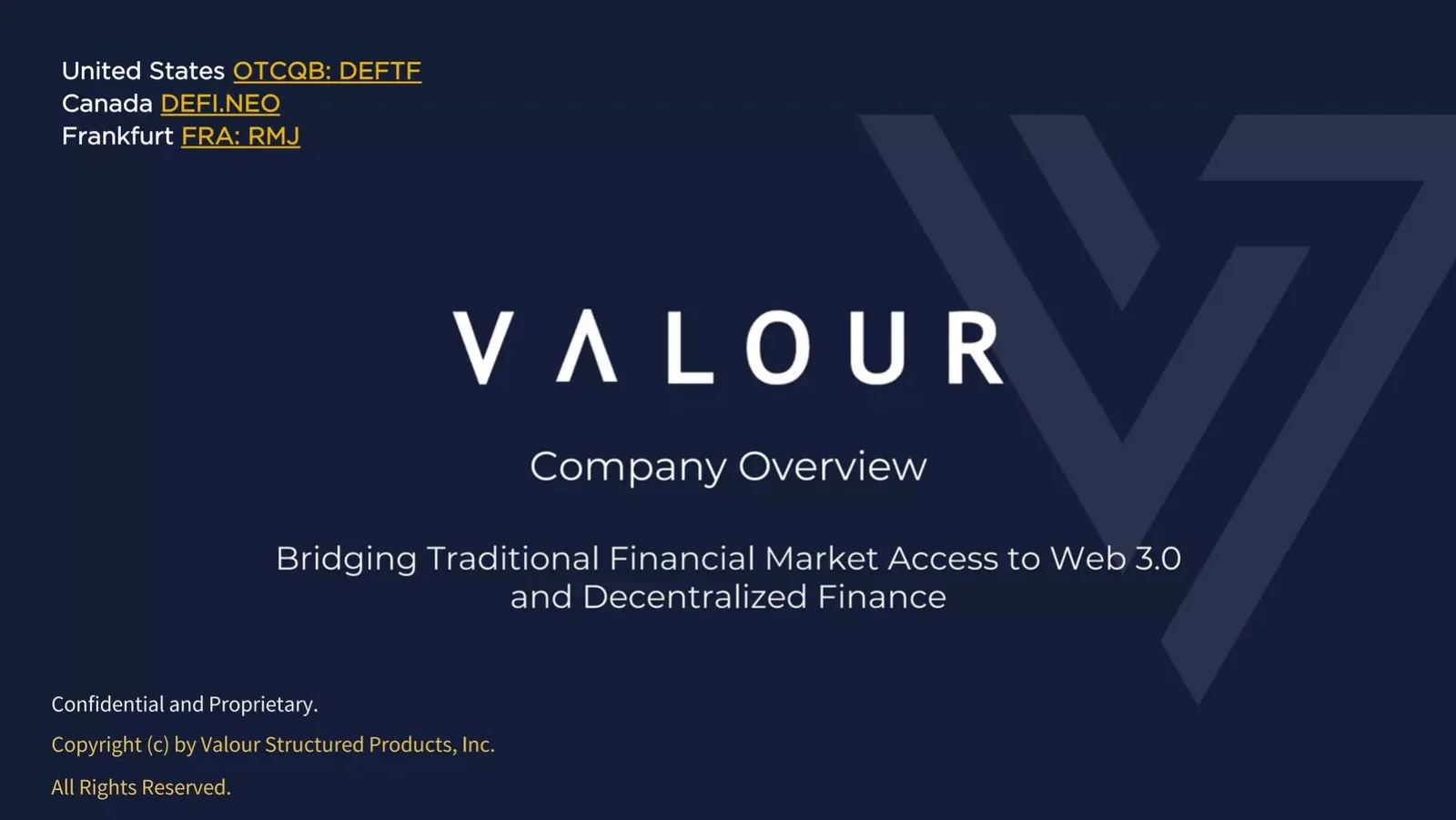 Valour pitch deck slide
