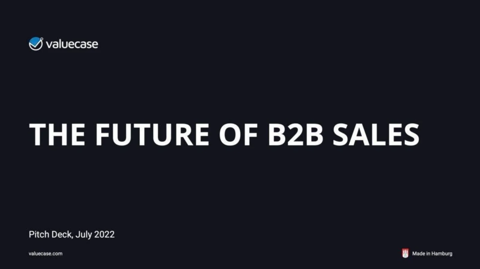 Valuecase pitch deck slide