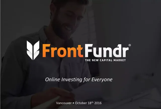 FrontFundr (Silver Maple Ventures Inc.) pitch deck cover