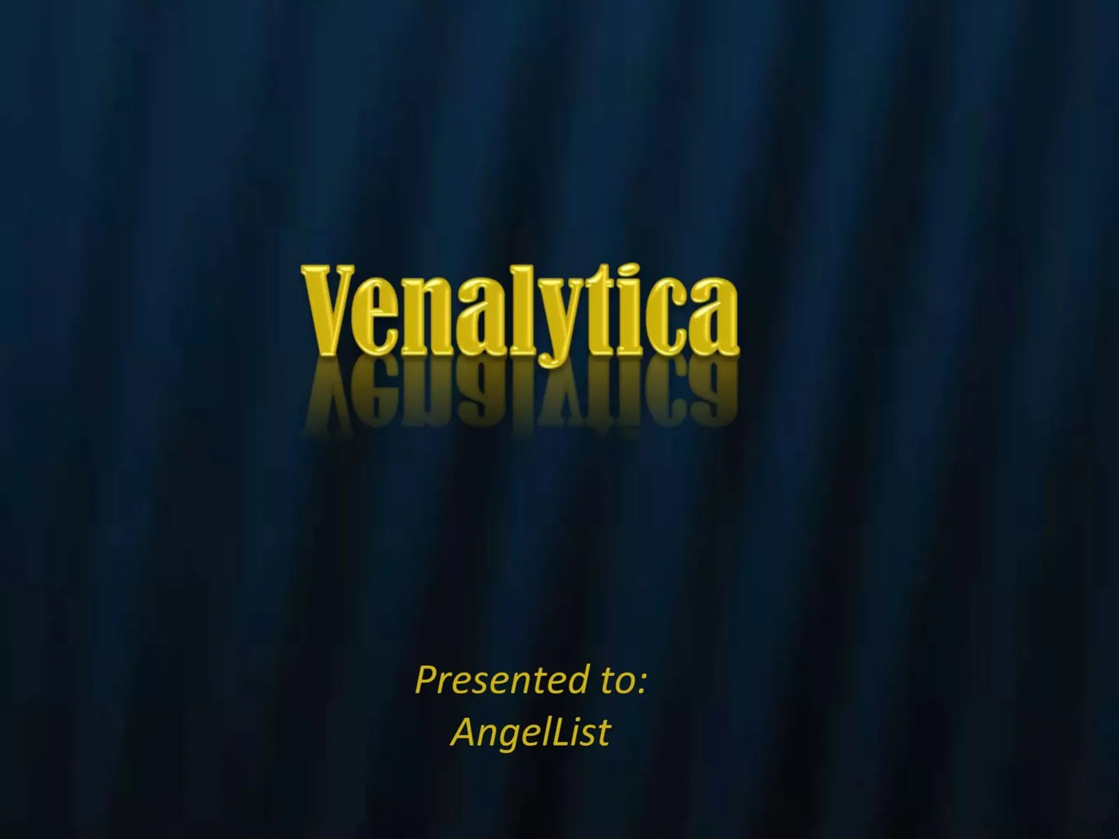Venalytica pitch deck slide