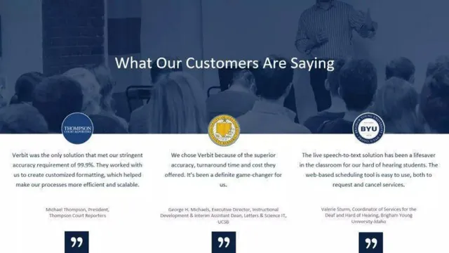 Reviews / testimonials / feedback slide 12 from Verbit