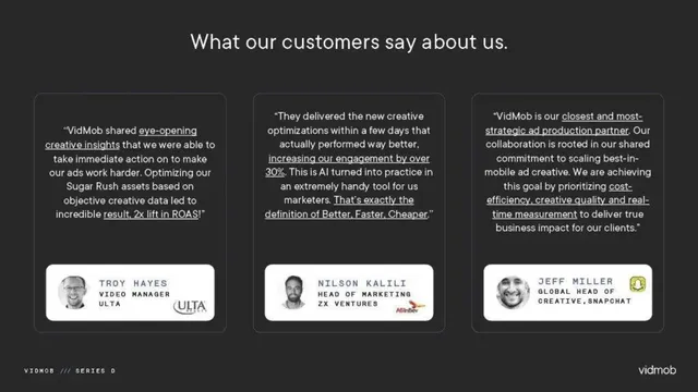 Reviews / testimonials / feedback slide 10 from VidMob