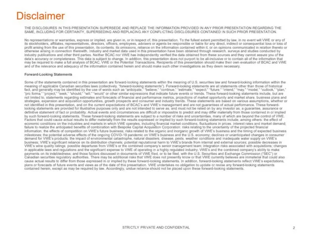 Disclaimer slide 2 from Vintage Wine Estates