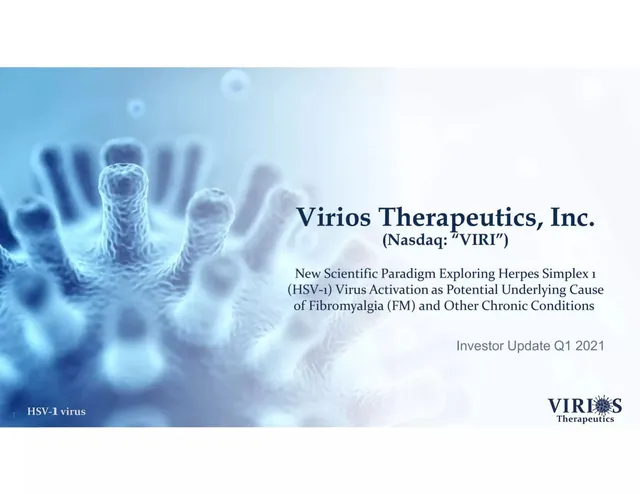 Virios Therapeutics, Inc. pitch deck cover