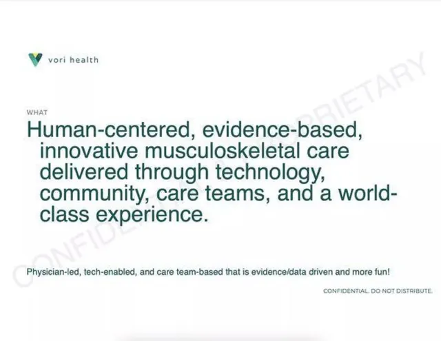 Product / solution slide 3 from Vori Health