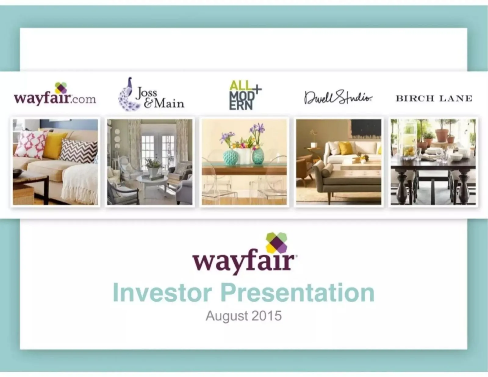 Wayfair pitch deck slide