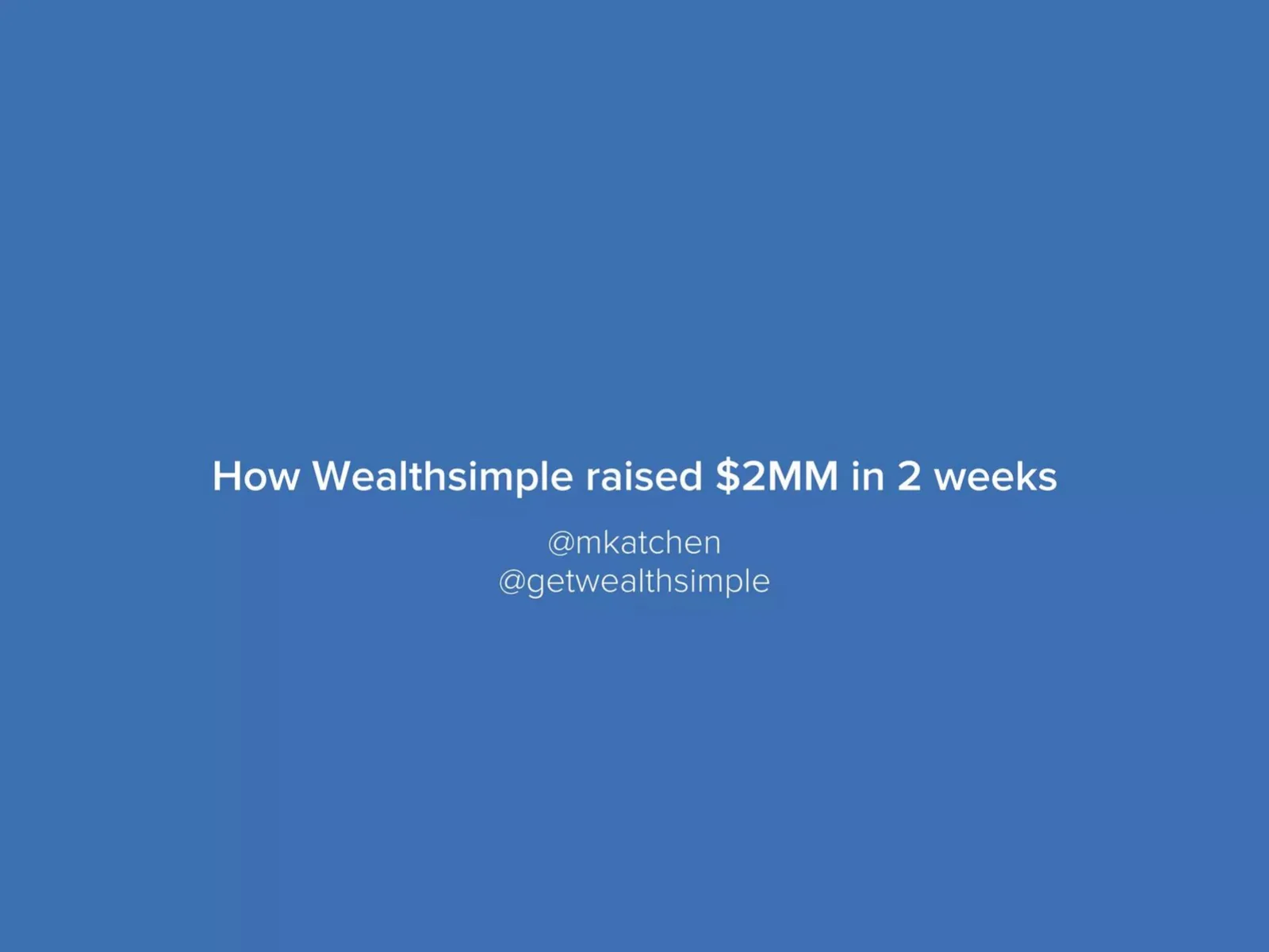 Wealthsimple pitch deck slide