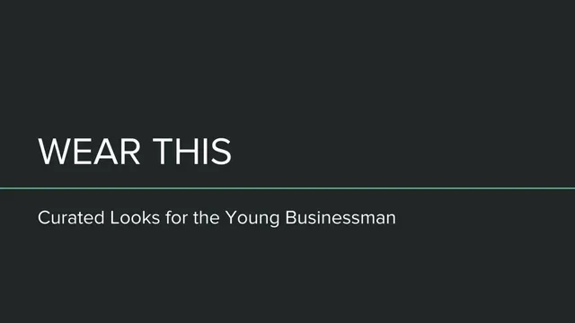 Wear This pitch deck cover