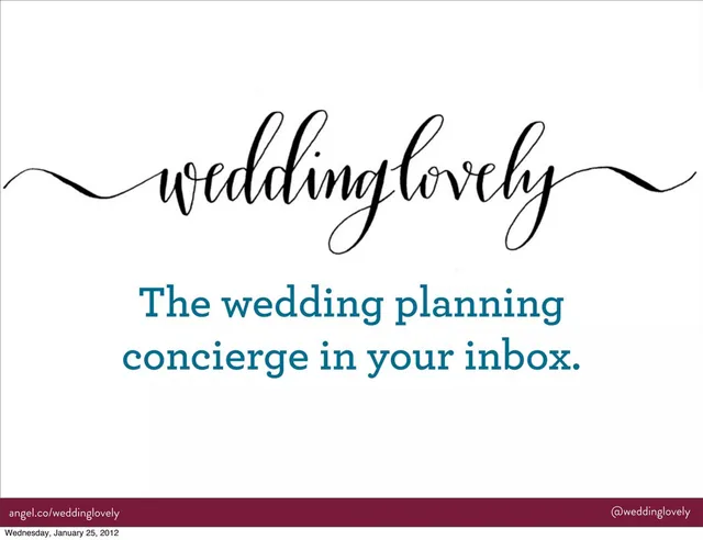 WeddingLovely pitch deck cover