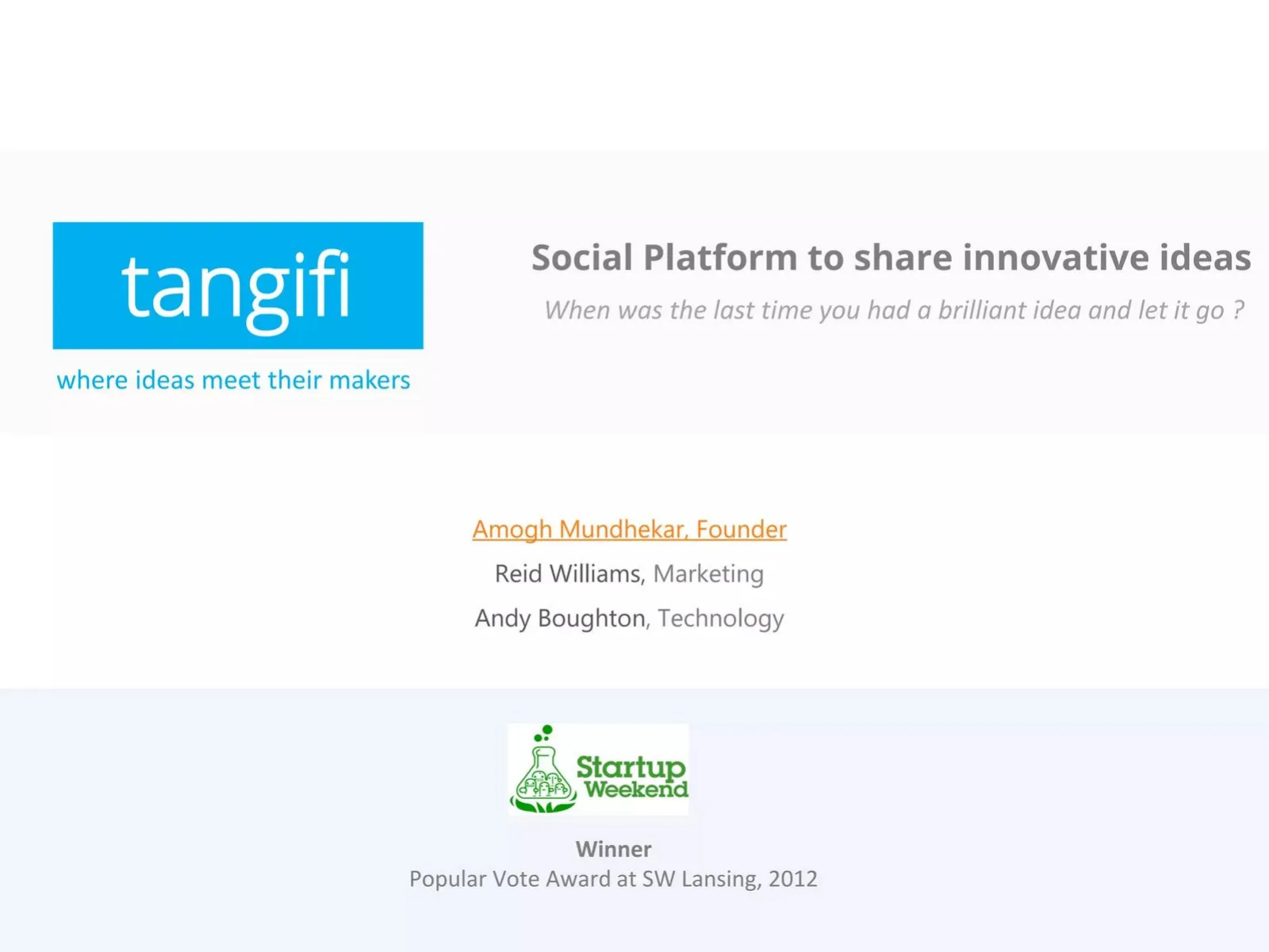Tangifi pitch deck slide