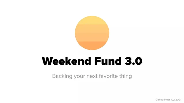 Weekend pitch deck cover
