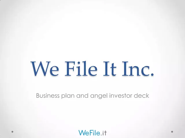 WeFile.it Inc. pitch deck cover